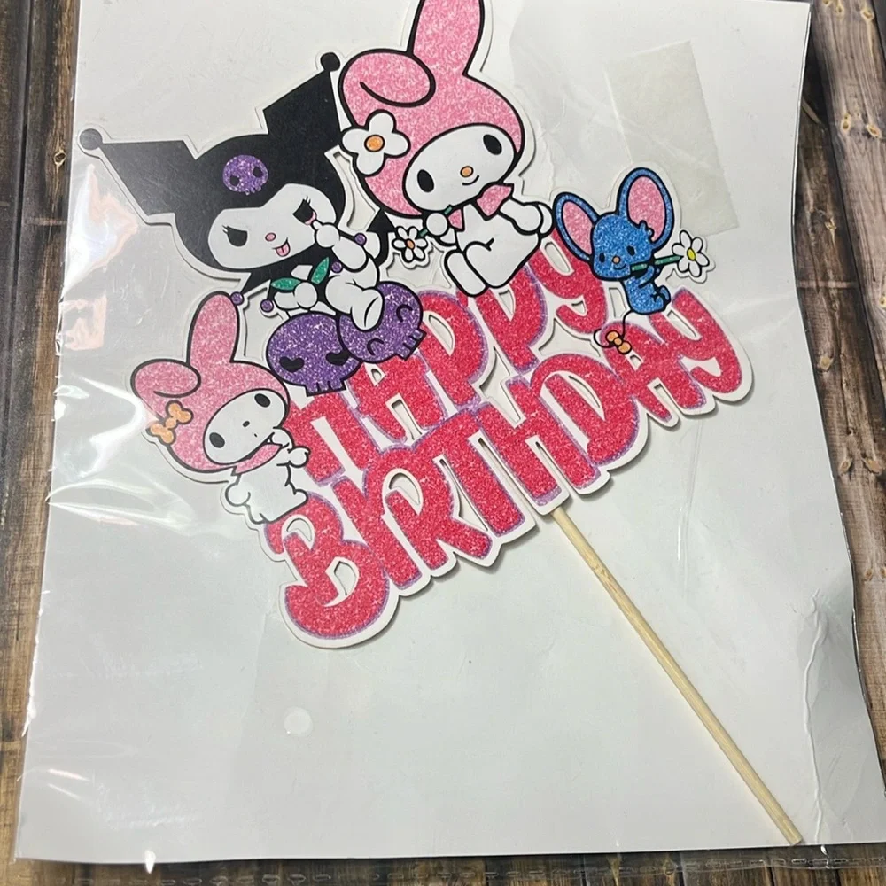 5for$10 Sanrio Characters Kuromi And Melody Birthday Cake Topper NWT